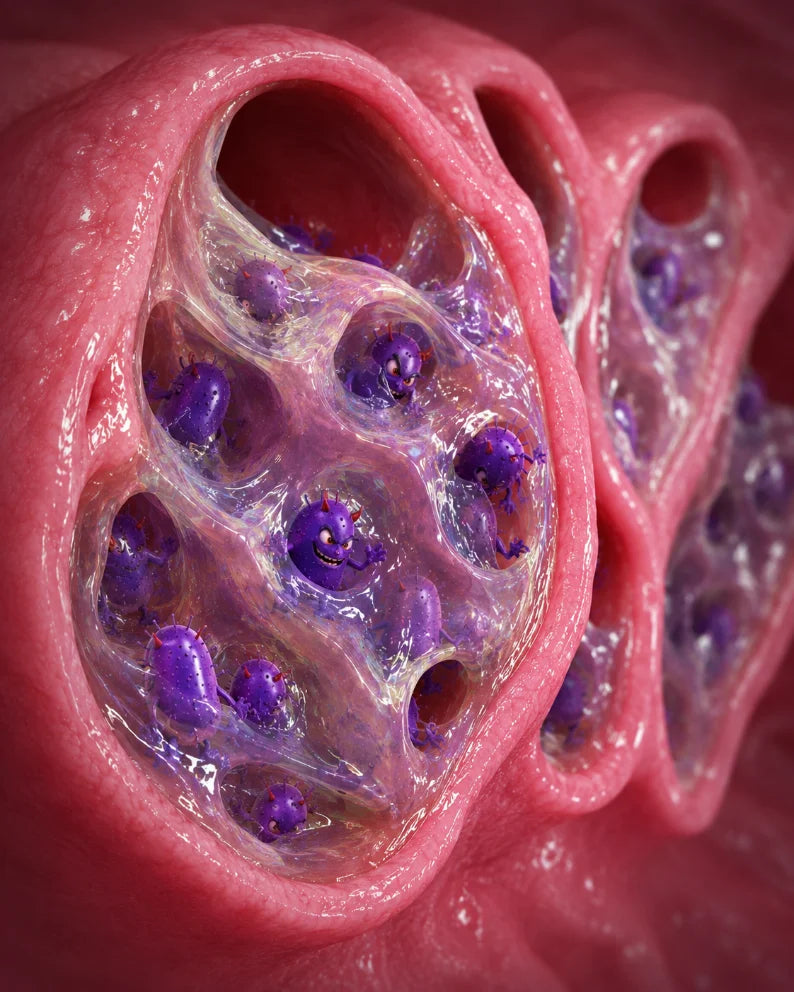 Biofilm Builds Inside the Crypts